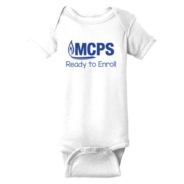Rabbit Skins Montgomery County Public Schools Printed- - Infant Short Sleeve Baby Rib Bodysuit Thumbnail
