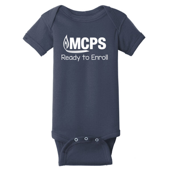 Rabbit Skins Montgomery County Public Schools Printed- - Infant Short Sleeve Baby Rib Bodysuit Thumbnail